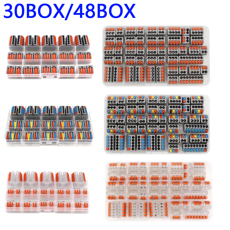Push Fit Connector - 30/48 Pcs Fast Wiring Connector Push-in